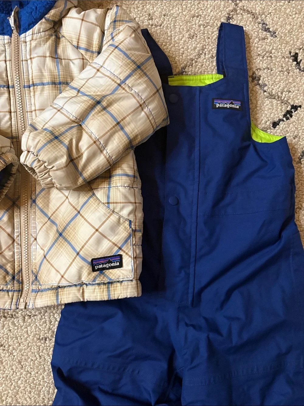 Patagonia toddler jacket/ H2O bibs 2T